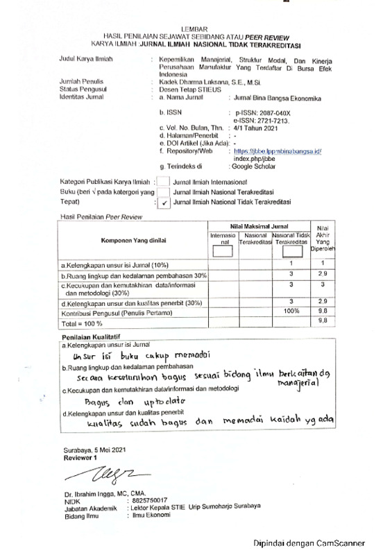 REWIEW JURNAL KEPEMILIKAN MANAJERIAL, STRUKTUR MODAL, DAN KINERJA PERUSAHAAN MANUFAKTUR YANG TERDAFTAR DI BURSA EFEK INDONESIA.pdf