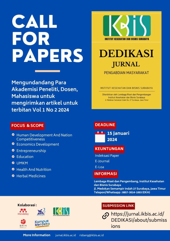 Call For Paper Jurnal Penelitian Terbitan 2024 Institut Kesehatan dan